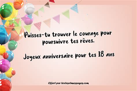 Textes anniversaire 18 Ans